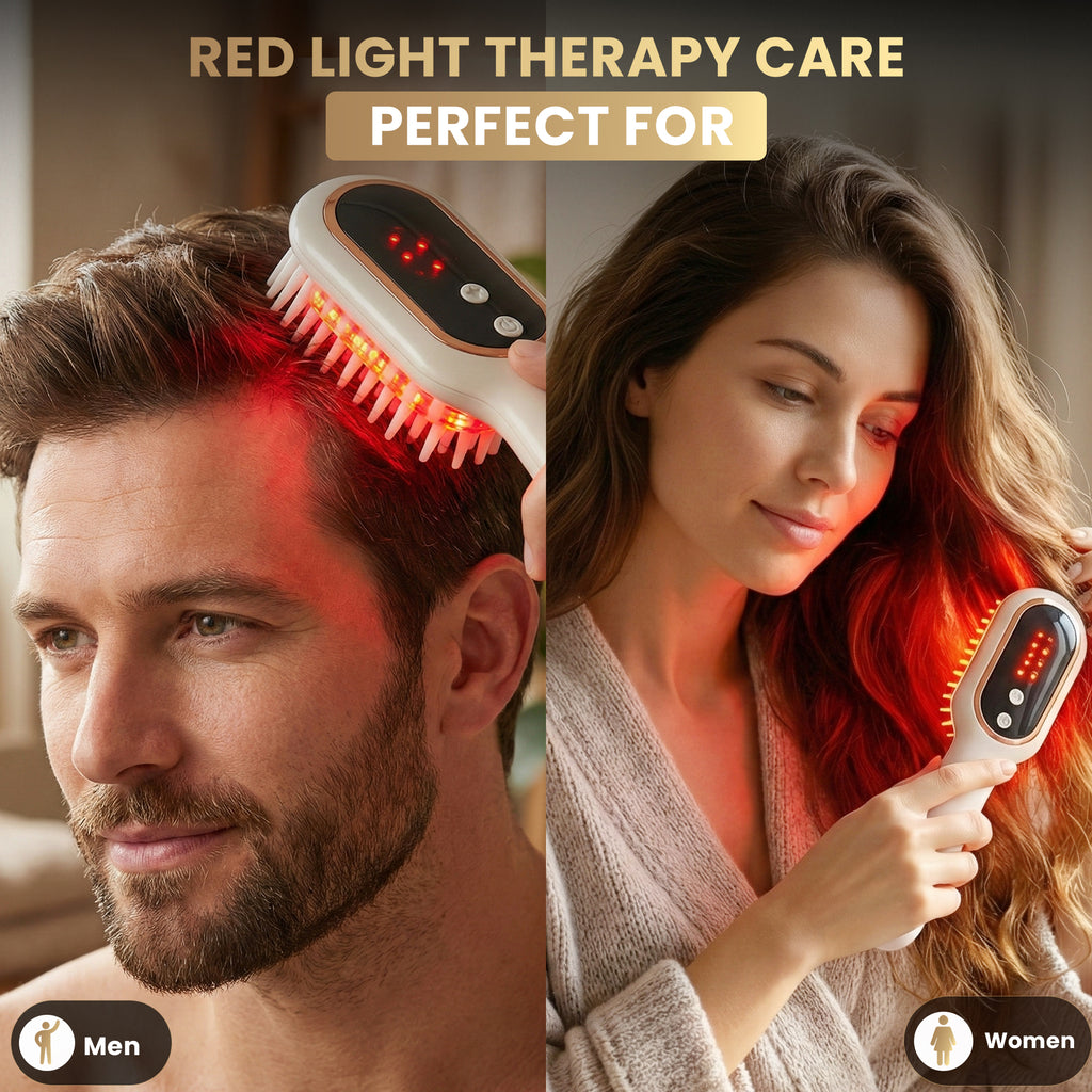 BERNOVAS Scalp Massager with Oil Applicator – 3-in-1 At-Home Head Spa | Sonic Vibration + Serum Dispenser | Gift Set with Sandalwood Comb