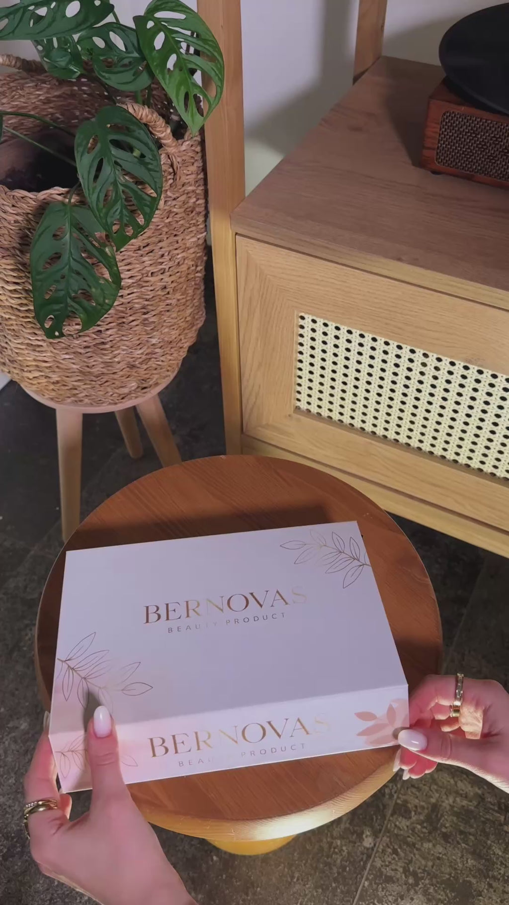 BERNOVAS Scalp Massager with Oil Applicator – 3-in-1 At-Home Head Spa | Sonic Vibration + Serum Dispenser | Gift Set with Sandalwood Comb